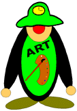 art cartoon penguin mural brush