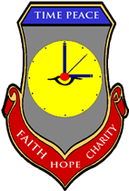 cartoon world peace shield crest time peace faith hope charity