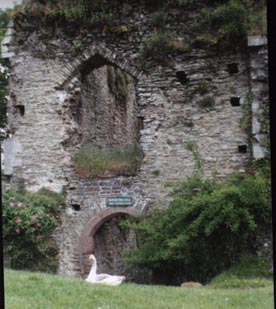 Usk castle was built on the site of a Celtic iron-age fort by Tristram Fitz Rolf the standard bearer to William of Normandy (title Lord of Usk) and Richard de Clare one of Williams knights. 